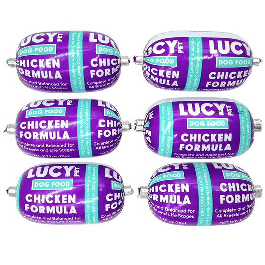 Lucy Pet Products Lucy Pet Chicken Formula Dog Food Rolls 2.75oz- 6 Pack Box