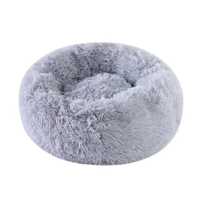 SOYATER Small Dog Bed & Cat Bed Anti-Anxiety Donut Dog Bed Puppy Bed Machine Washable Fluffy Luxury Pet Bed BL011 (60 CM Light Grey)