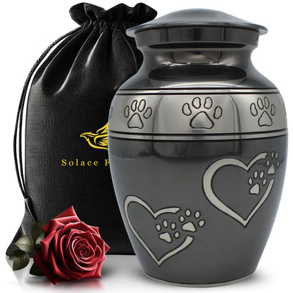 Medium Urns for Pet Ashes - Pet Cremation Urn for Dogs & Cats - Honor Your Loved Furry Friend with Pet Ashes Urn - Pet Memorial Urn for Dogs & Cats - Paw Print Urn for Pets (Slate Gray Medium)