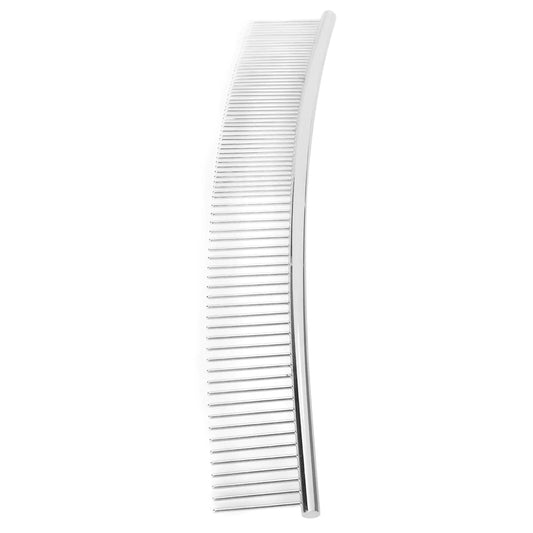 Dog Curved Comb Pet Comb Pet Hair Comb Stainless Steel for Dogs Cats Puppy Pet Grooming(Half thin and half dense curved comb)