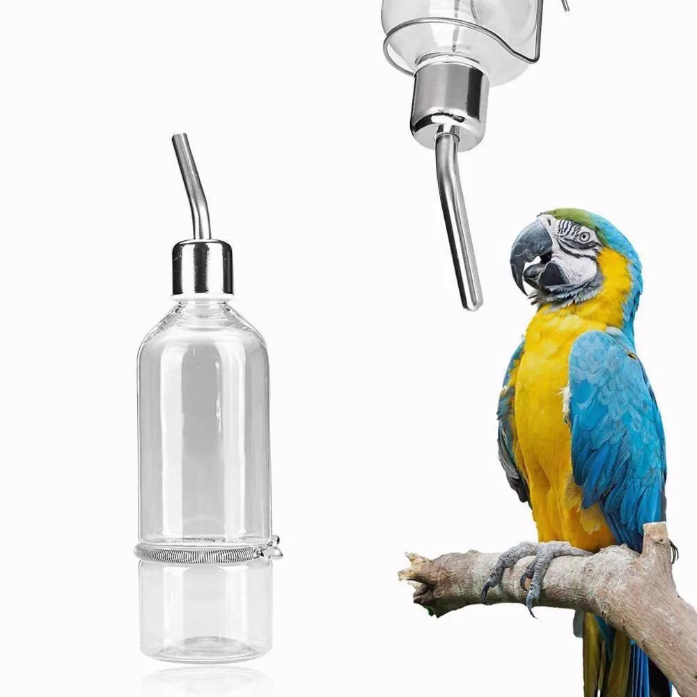 Pet Water Dispenser Automatic Pet Water Feeder Pet Hanging Water Feeding Bottle Hamster Water Bottle Water Feeder for Birds with Stainless Steel Ball Nipple