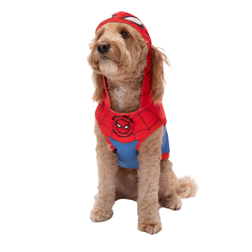 MARVEL Spider-Man Pet Hoodie Halloween Costume - Sleeveless Hooded Pet Shirt with Costume Design (Large)